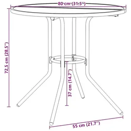 vidaXL Gartenstuhl-Set 5-tlg. Stapelbar 80 x 84 x 72,5 cm grau