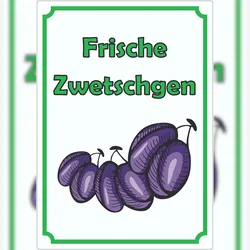 Frische Zwetschgen Aufkleber Hochkant A1 (594x841mm)