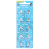 Vinnic 10 Stück AG1 Alkaline-Einweg-Batterie Type G1, AG1, L621, LR60 6,8x6,8x2,15mm