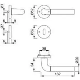 HOPPE Rosettengarnitur SK/OL Grau/ Silber 1505/42KV/42KVS