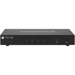 Techly 4 Port DisplayPort 1.2 KVM Switch with Hub and audio