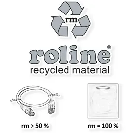 roline recycled material - Patchkabel Cat.6A S/FTP (PiMF), gelb, 1 m