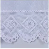 SCHÖNER LEBEN. Meterware Wirk-Stores Gardinenstoff Wirkware transparent Blumen weiß 175cm, halbtransparent, Kunstfaser weiß