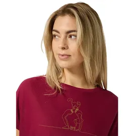 super.natural Damen Cat Yoga Loose T-Shirt (Größe M, rot)