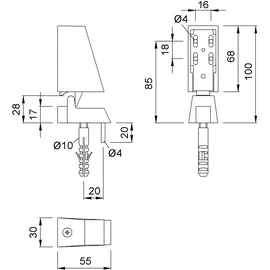Woelm Türfeststeller Silber 5 cm