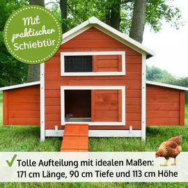 zooprinz Hühnerstall Betty 301 x 113 x 171 cm Rot