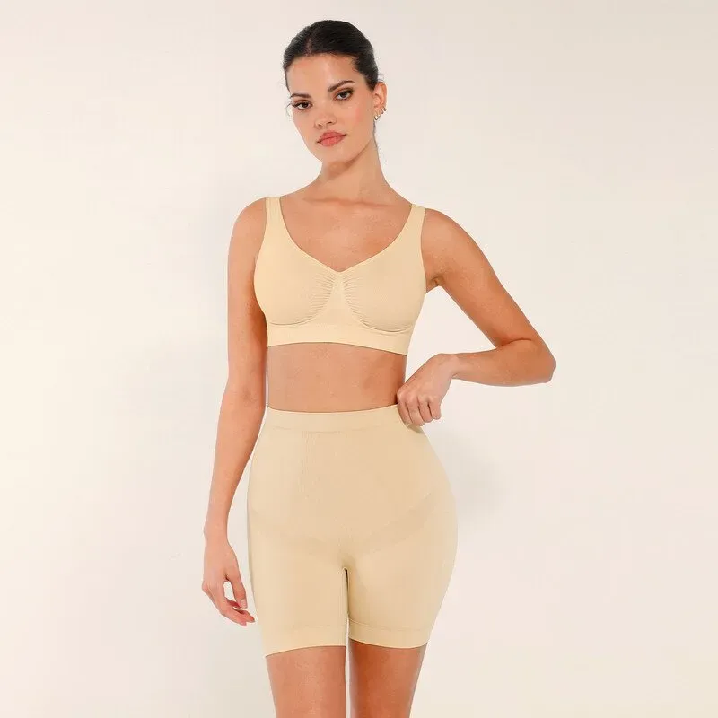 Feelingirl Shaping-Shorts mit Bauchkontrolle, nahtlos, komfortabel, Mittelhüfte, XS/S, hautfarben