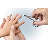 Reer Nagelschere 83 Solingen, Baby-Nagelschere, gebogen, aus Metall, 9 cm