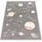 Paco Home Kinderteppich, Spiel-teppich Für Kinderzimmer Mit Planeten Und Sternen, In Grau, Grösse:133 cm, Quadrat
