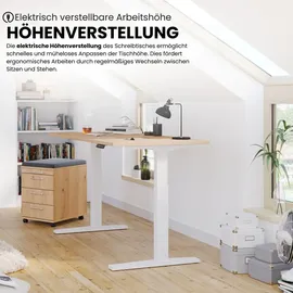 bümö Schreibtisch 160x80 cm Weiß