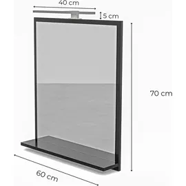 hajduk furniture Badspiegel 70 x 60 cm Schwarz