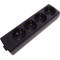 Mehrfachsteckdose Steckdosenleiste Steckerleiste ohne Kabel vierfach schwarz