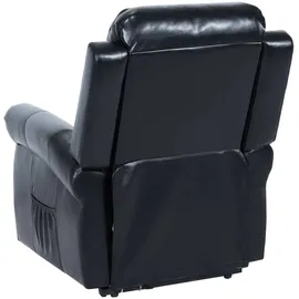 Mendler Fernsehsessel HWC-K63, Relaxsessel Sessel, Liegefunktion Aufstehhilfe Massage Heizfunktion, Kunstleder - schwarz