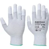 PORTWEST A198 Antistatische PU-Fingerspitzen-Sicherheitshandschuh Grau, XL