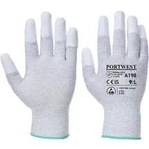 PORTWEST A198 Antistatische PU-Fingerspitzen-Sicherheitshandschuh Grau, XL