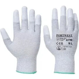 PORTWEST A198 Antistatische PU-Fingerspitzen-Sicherheitshandschuh Grau, XL