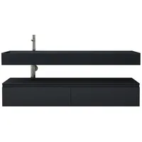 Doporro Waschtisch mit Unterschrank Badmöbel-Set Design Waschplatz 150x48x25cm Badzimmerschrank