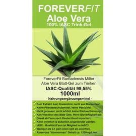ForeverFit Aloe Vera Trinkgel Barbadensis Miller Blattgel unverdünnt KEIN Saft KEIN Konzentrat OHNE künstliche Vitamine.