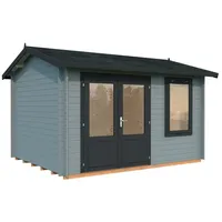 Palmako Gartenhaus Iris 9,6 m2 - 28 mm hellgrau/anthrazit