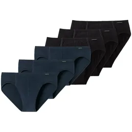 SCHIESSER Slip 6er Pack Schwarz / Blau XXL