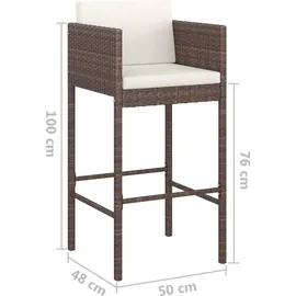 vidaXL Gartenbar-Set 3-tlg. Braun