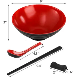 luxuskollektion Ramen Schüssel Set 16-teilig 980 ml rot
