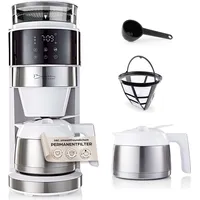 Barista Kaffeemaschine mit digitalem Touch-Display 800W weiß mit Mahlwerk + Isolierkanne