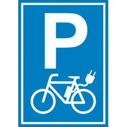 Parkplatz E-Bike Elektrorad Aufkleber A8 (52x74mm)