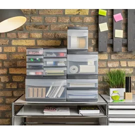 Rotho Schubladenbox Systemix Tower XS 4-tlg. grau