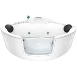 Acquavapore - Whirlpool Pool Badewanne Eckwanne Wanne W60H-SC 140x140cm mit Tür Walk-in-Pool aktive Schlauch-Reinigung