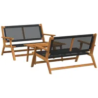 VidaXL Gartenstühle mit Tisch - 3-teiliges Set aus massivem