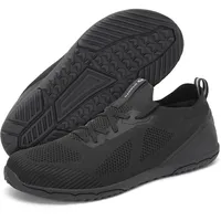 DANNTO Herren Barfußschuhe Wanderschuhe Minimalistische Sneakers Zero Drop mit Wide Toe Box Traillaufschuhe für Running Fitness(Schwarz,40) - 40 EU
