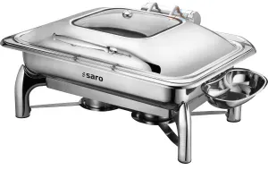 SARO Chafing Dish, 1/1 GN, Behälter induktionsgeeignet, RAINER, Hochwertiges Chafing Dish für stilvolles Warmhalten und Servieren, Maße (L x B x H): 440 x 580 x 300 mm