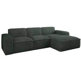 kaiser möbel Ecksofa, Sofa L form, Couch L form Siena L stoff Velo Grün Rechts - Grün