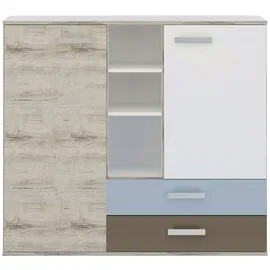 FMD Nona 4 117 cm Weiß / Sandeichefarben / Bunt