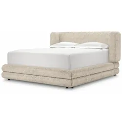 Casa Padrino Luxus Doppelbett Beige / Schwarz - Hotel & Schlafzimmer Möbel