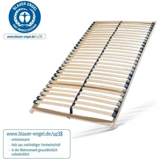 Lattenrost 90x200, Lattenrahmen aus Buche, 7 Komfortzonen, 28 Latten, Federholzrahmen GERMANY, Lattenrost Selbstmontage, Traglast bis zu 150Kg