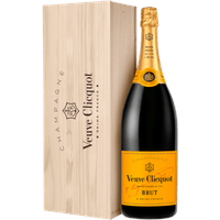 Champagner Veuve Clicquot - Brut Carte Jaune - Jéroboam in Holzkiste