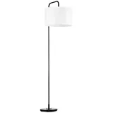 Homcom Stehlampe Wohnzimmer Stehleuchte mit Stoff-Lampenschirm, Fußschalter, Standleuchte mit E27 Fassung, Standlampe mit Stahlständer für