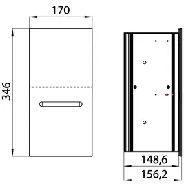 EMCO Asis 2.0 WC-Papier-Modul Unterputzmodell, Türanschlag rechts, 972427521,