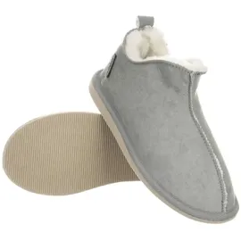 Hollert German Leather Fashion Hüttenschuhe Grau/Weiß 44