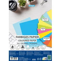 Stylex Farbiges Papier A4 250 g/m2 250 Blatt