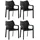 CLP Gartenstuhl Diva 4er Set stapelbar  schwarz