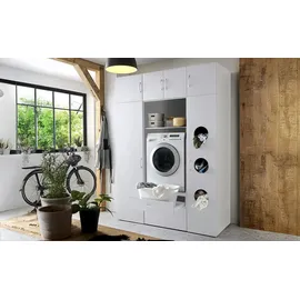 Sconto Wäscheschrank 40 x 185 x 68 cm Weiß