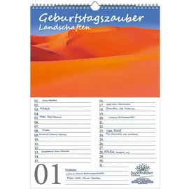 Seelenzauber Geburtstagsplaner Geburtstagskalender Landschaftszauber DIN A3 Kalender Landschaften und ferne Länder - Seelenzauber