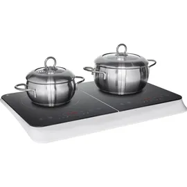 Medion Doppel-Induktionskochplatte, 3500 Watt, Zwei Kochplatten, 10 Temperaturstufen, LED Display, MD18493, schwarz