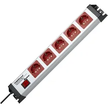 Kopp Steckdosenleiste 1,40 m Grau/Rot 5 St.