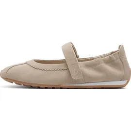 TAMARIS Damen Ballerina mit Strap Leder flach, beige, 39 EU