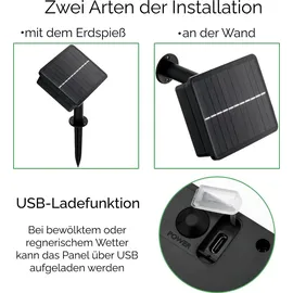 Lumiled Solar Lichterkette Außen 20x LED RGB 10,5 M Solarlichterkette für Garten Solarkette Solarleuchte Außenleuchte Gartenlicht KUGEL IP44 Gl...