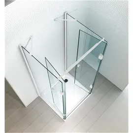 Glaszentrum Hagen Ares U-Duschkabine mit Drehtür 80 x 195 cm ESG Glas transparent